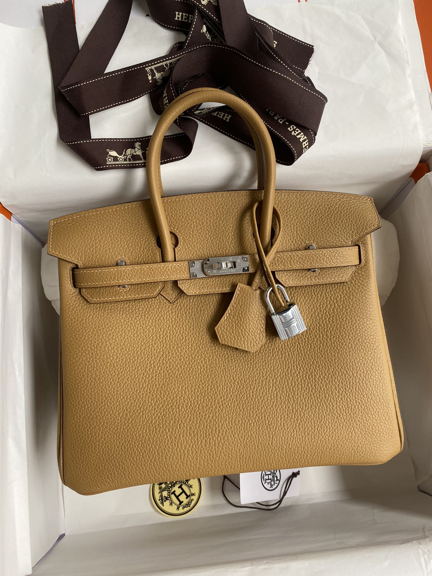 Hermes Birkin 25CM Togo Leather Handbag Sesame